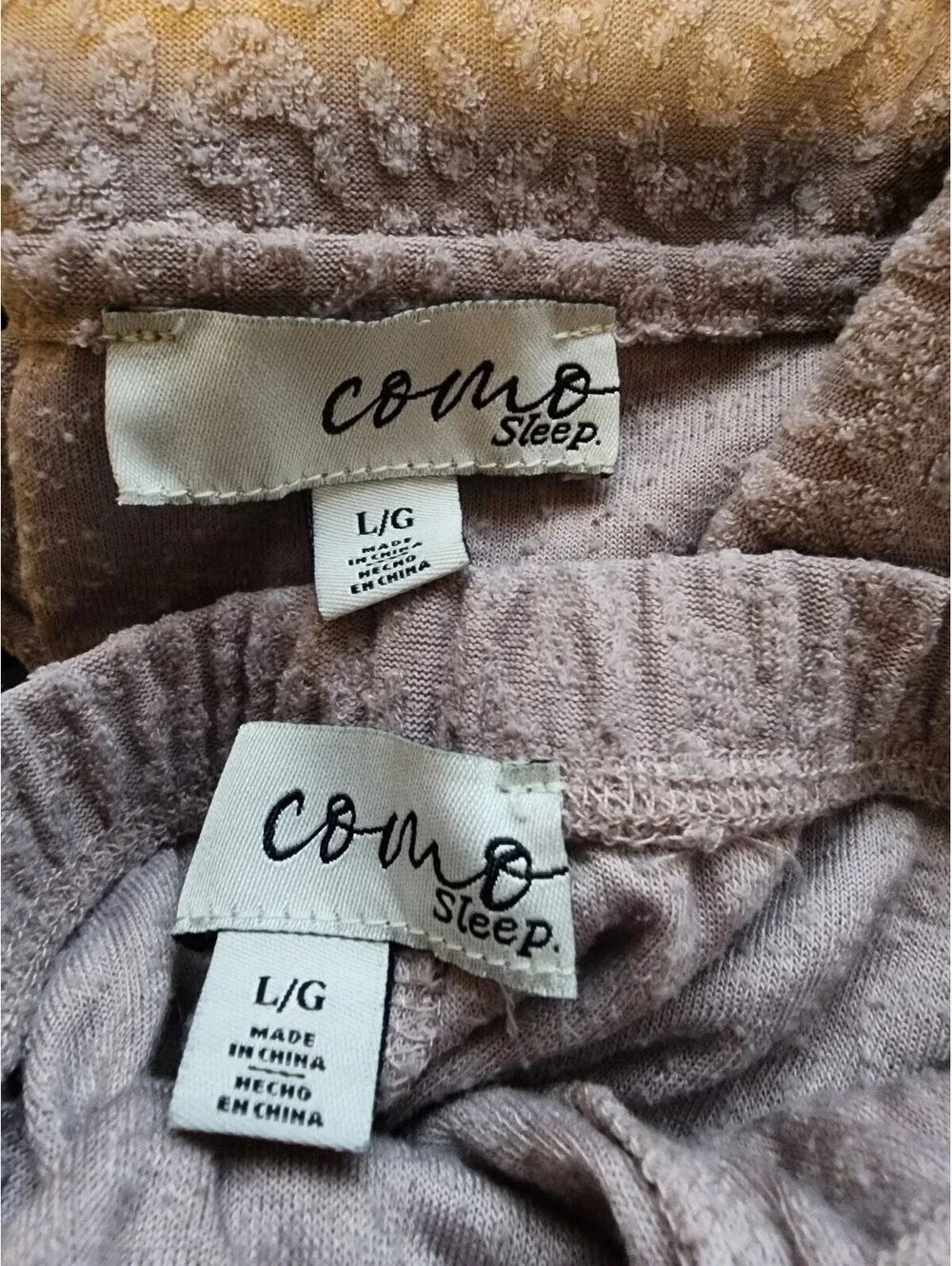 Como Sleep Women's Short Sleeve Pajama Set in Light Mauve Leopard, Size Large